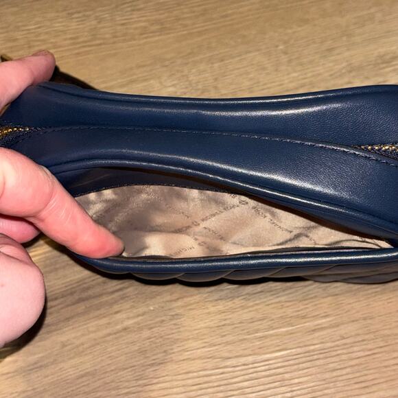 MICHAEL Michael Kors Rose Small Quilted Oval Crossbody Bag Navy Blue - Picture 9 of 13